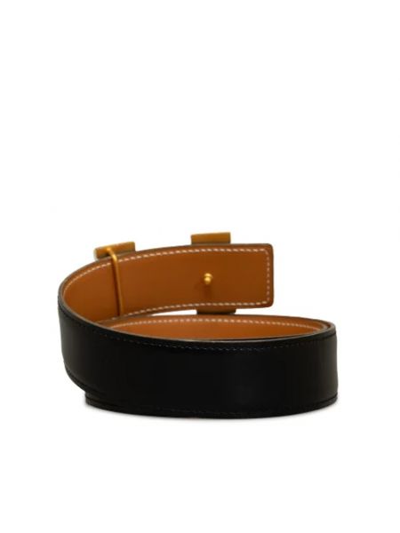 Cinturón de cuero Hermès Vintage negro