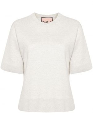 T-shirt en tricot à motif mélangé Plan C gris