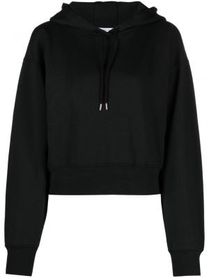 Prugasta pamučna hoodie s kapuljačom Ferragamo crna