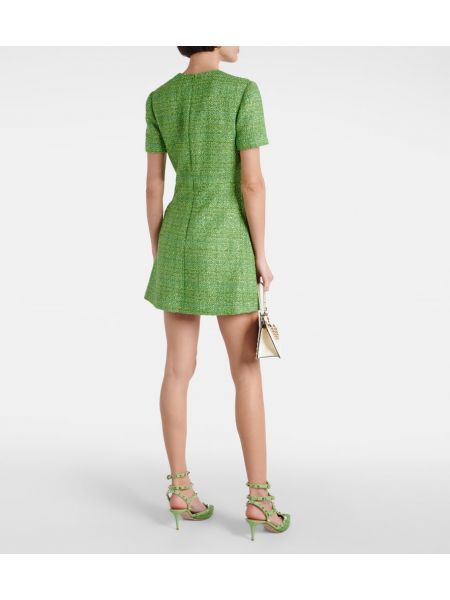 Mini robe à imprimé en tweed Valentino vert