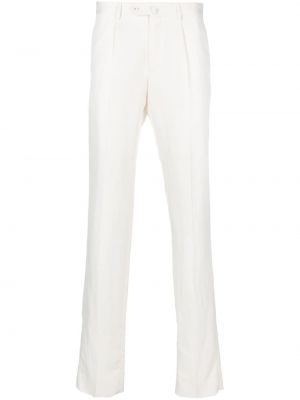 Pantaloni de mătase Caruso alb