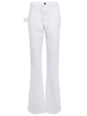 Zvonové džíny s vysokým pasem Bottega Veneta bílé