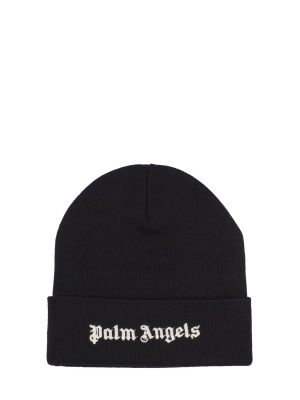 Vilnonis kepurė Palm Angels juoda