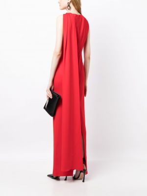 Drapované asymetrické večerní šaty Roland Mouret červené