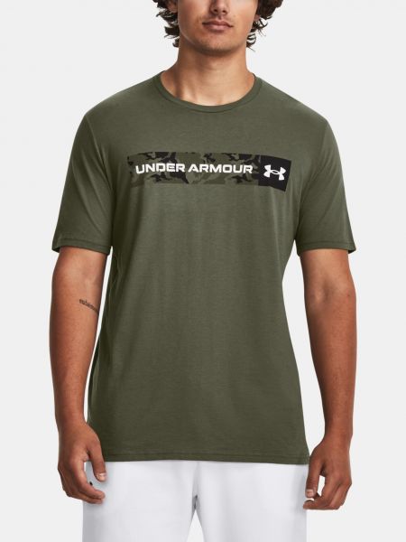 Pruhované tričko Under Armour khaki