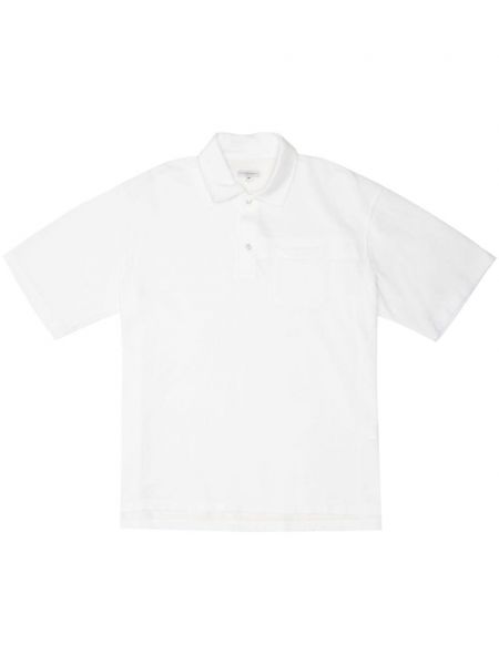 Pamuklu kadife polo yaka tişört Engineered Garments beyaz