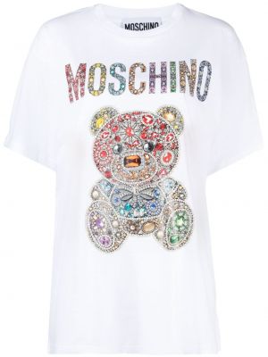 Bavlněné tričko Moschino bílé