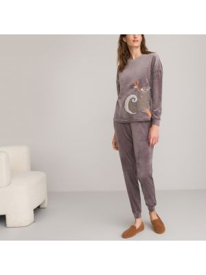 Pijama de terciopelo‏‏‎ de punto La Redoute Collections gris