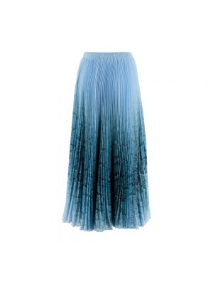 Falda larga con estampado plisada Ermanno Scervino azul