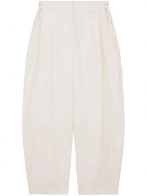 Plisované voľné vlnené nohavice Stella Mccartney biela