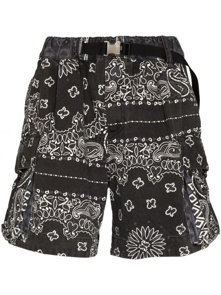 Trykt bermudashorts Sacai grå