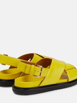 Kožené sandále Marni žltá