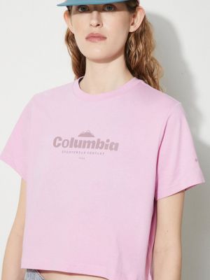 Koszulka bawełniana Columbia różowa