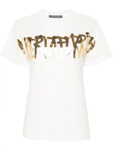 T-krekls ar apdruku Alberta Ferretti balts