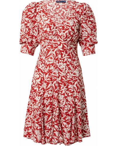 Midi haljina s cvjetnim printom Polo Ralph Lauren crvena