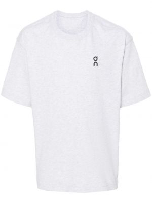 T-shirt en coton à imprimé On Running gris