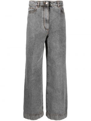 Voľné džínsy s výšivkou Etro sivá