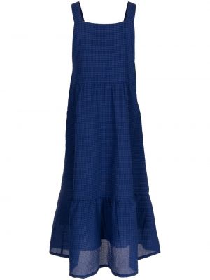 Sukienka midi w kratkę Sport B. By Agnès B. niebieska