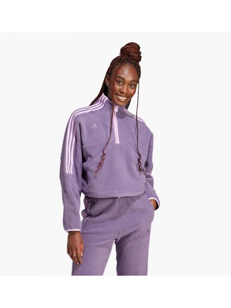 Фиолетовый флисовый анорак на молнии Adidas