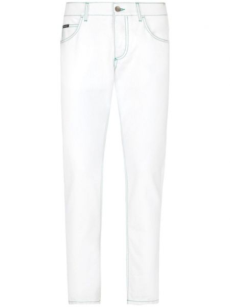 Jeans en coton Dolce & Gabbana blanc