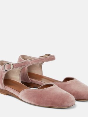 Bársony balerina cipők Le Monde Beryl rózsaszín