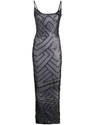 Prozirna večernja haljina sa šljokicama Rick Owens crna