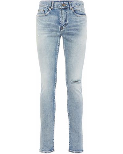 Jeansy skinny z niską talią bawełniane Saint Laurent