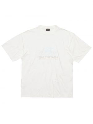 Kokvilnas t-krekls ar apdruku Balenciaga