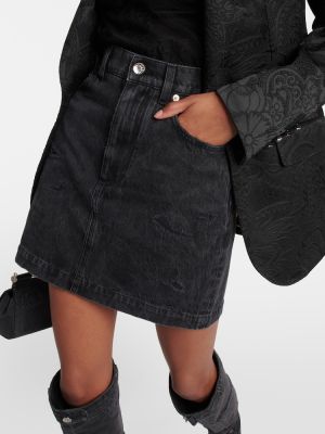 Džínová sukně s vysokým pasem Dolce&gabbana černé