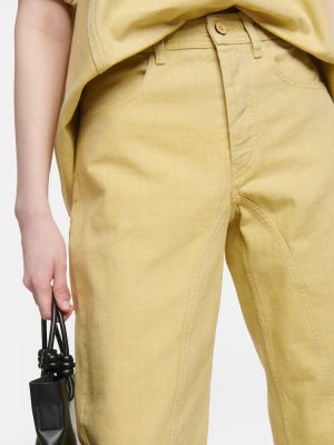 Laia lõikega kõrge vöökohaga sirged teksapüksid Jil Sander kollane
