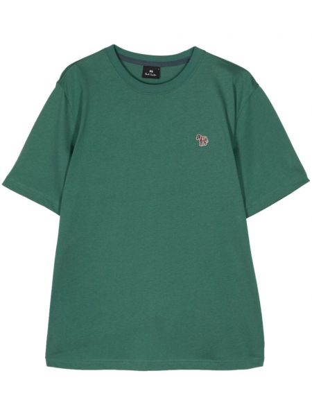 Bavlněné tričko se zebřím vzorem Ps Paul Smith zelené
