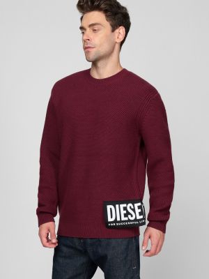 Вовняний светр Diesel бордовий