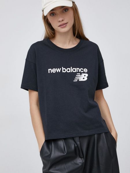 New Balance t-shirt WT03805BK női, fekete
