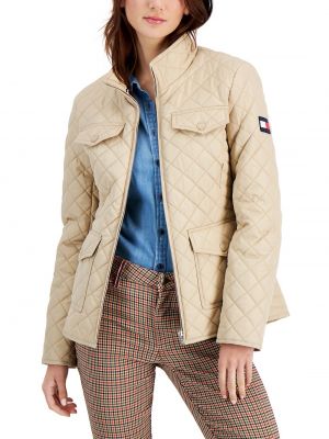 Женская стеганая куртка на молнии Tommy Hilfiger хаки
