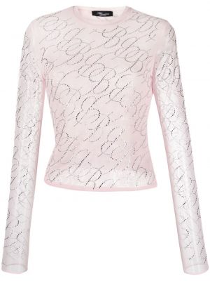 Krystaller lang topp Blumarine rosa