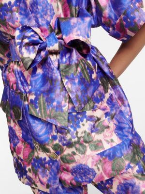 Top de mătase cu model floral Zimmermann violet