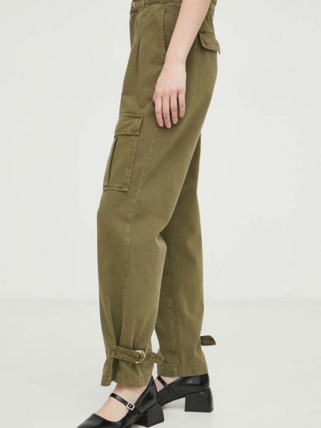 Хлопковые брюки карго Ba&sh зеленые