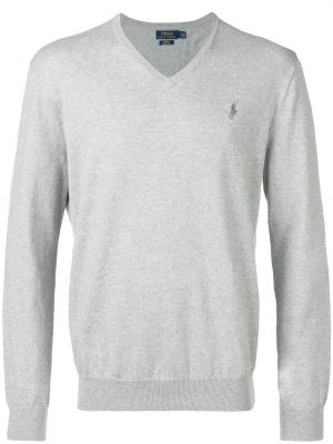Pullover mit stickerei mit v-ausschnitt Polo Ralph Lauren grau