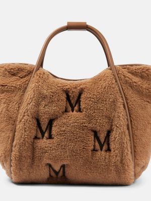 Шерстяная сумка Max Mara коричневая