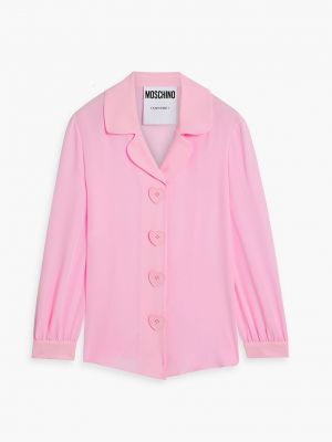 Шифоновая рубашка на пуговицах Moschino розовая