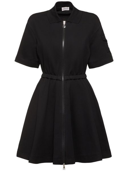 Памучна рокля Moncler черно