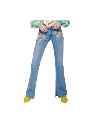 Bootcut jeans mit schlangenmuster John Richmond blau