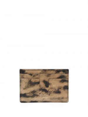Obnosená kožená peňaženka s potlačou Tom Ford