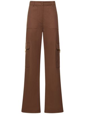 Cargo kalhoty s vysokým pasem Valentino hnědé