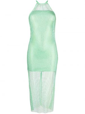 Κοκτέιλ φόρεμα με διαφανεια Patrizia Pepe πράσινο