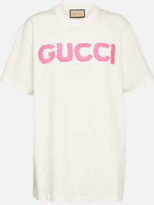 Βαμβακερή μπλούζα Gucci λευκό