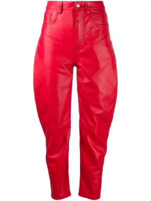Pantalones de cintura alta The Attico rojo