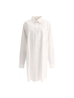 Sukienka koszulowa bawełniana Maison Margiela biała