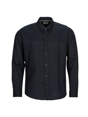Lněná košile Esprit černá