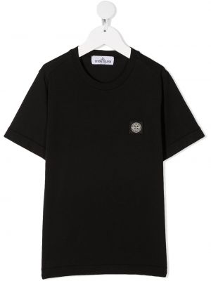 T-shirt med broderi för tjejer Stone Island Junior svart